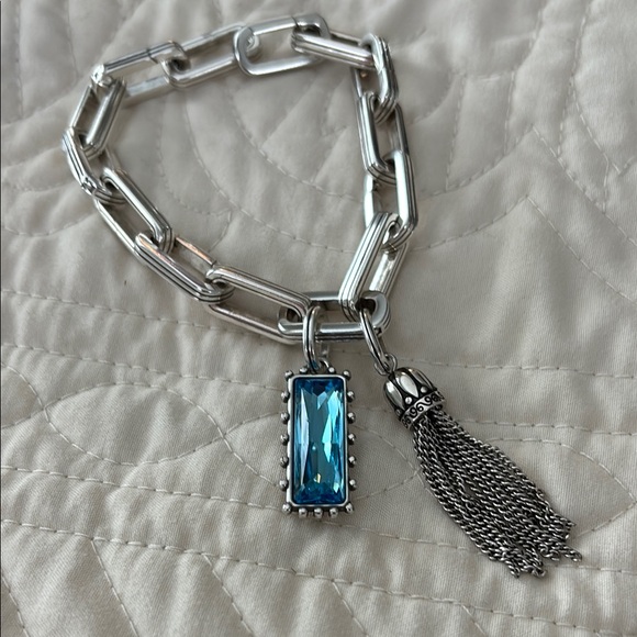 BRAND NEW BRIGHTON Silver Chain Bracelet with Blue Gem - Picture 5 of 6